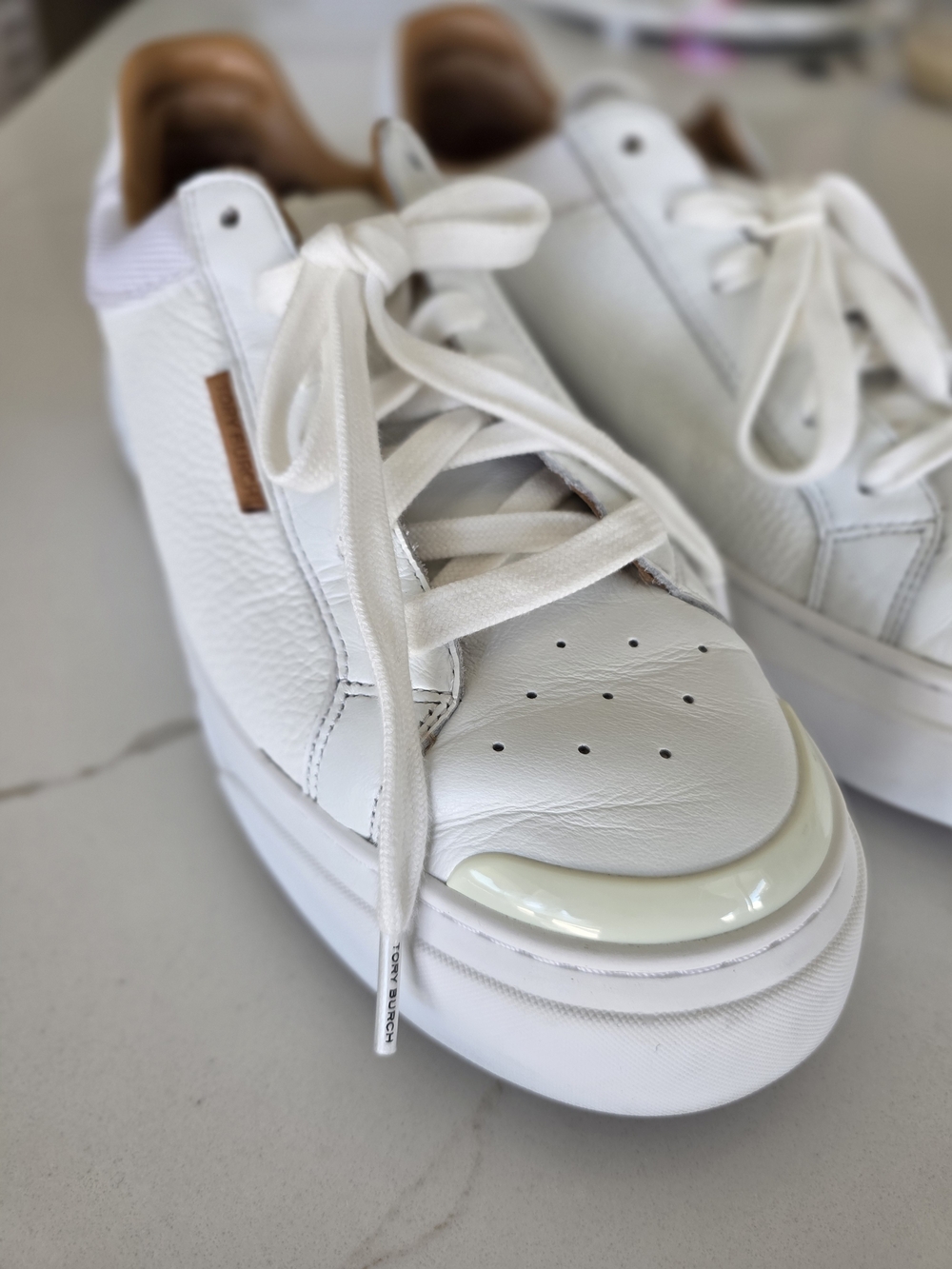 Tory Burch Women's Ladybug Low-Top Sneaker, Size 9M, White Leather. - Picture 8 of 12